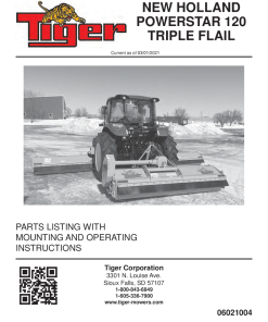Tiger New Holland NH Powerstar 120TRIPLE FLAIL Operation and Parts Manual PDF Download