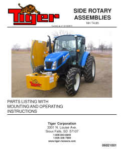Tiger New Holland NH T4.85 SIDE ROTARY Mower Operation and Parts Manual PDF Download