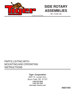 Tiger New Holland NH T4.90-120 T4B SIDE ROTARY Mower Operation and Parts Manual PDF Download