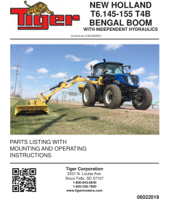 Tiger New Holland NH T6.145 T6.155 T4B BENGAL Boom with Independent Hydraulics Operation and Parts Manual PDF Download