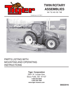 Tiger New Holland NH T6.145 T6.155 T4B TWIN ROTARY Mower Operation and Parts Manual PDF Download