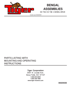 Tiger New Holland NH TS6.1XX BENGAL T4B 4WD Operation and Parts Manual PDF Download