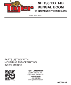 Tiger New Holland NH TS6.1xx T4B BENGAL with Independent Hydraulics Operation and Parts Manual PDF Download