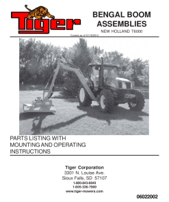 Tiger New Holland T6000 BENGAL Mower Operation and Parts Manual PDF Download