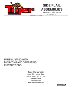Tiger New Holland T6000 SIDE FLAIL Mower Operation and Parts Manual PDF Download