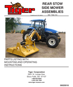 Tiger New Holland TS6.110 REAR STOW SIDE Mower Operation and Parts Manual PDF Download