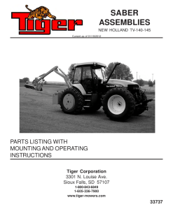 Tiger New Holland TV-140-145 SABER 33737 Mower Operation and Parts Manual PDF Download
