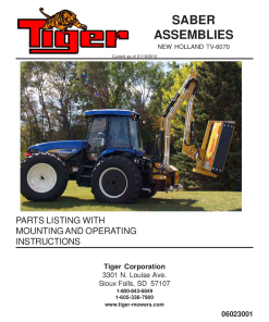 Tiger New Holland TV-6070 SABER 06023001 Mower Operation and Parts Manual PDF Download