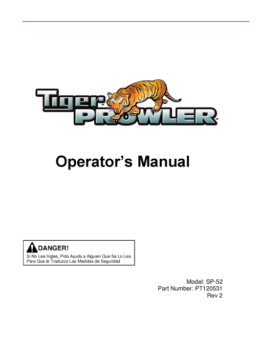 Tiger Prowler Operators Manual_rev 2 Mower Operation and Parts Manual PDF Download