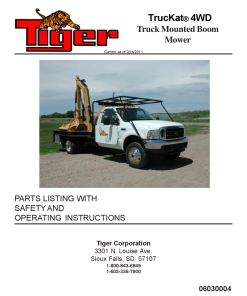 Tiger RailKut 4WD 2011 Tier 3 Truck Mounted Boom Mower 06030004 Operation and Parts Manual PDF Download