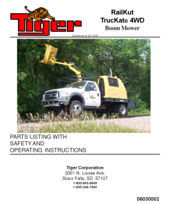 Tiger RailKut 4WD Boom Mower 06030002 Operation and Parts Manual PDF Download