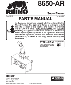 Tiger Rhino 8650-AR Snowblower 5039P Parts Manual PDF Download