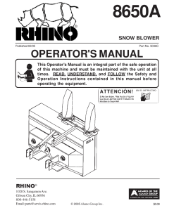 Tiger Rhino 8650A Snowblower 5036C Operation Manual PDF Download