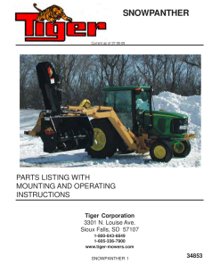 Tiger SNOW PANTHER 34853 Mower Operation and Parts Manual PDF Download
