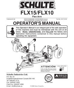 Tiger Schulte Flex Arm FLX15 FLX10 Mower Operation Manual PDF Download