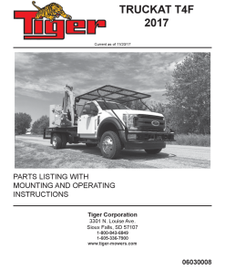 Tiger TRUCKAT T4F 2017 Mower 06030008 Operation and Parts Manual PDF Download