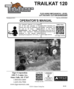 Tiger TrailKat 120 Mower Operation Manual PDF Download
