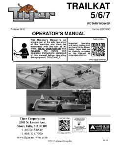 Tiger Trailkat 5 6 7 Rotary Mower Operation Manual PDF Download