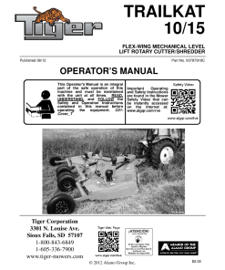 Tiger Trailkat TK10 TK15 Mower Operation Manual PDF Download