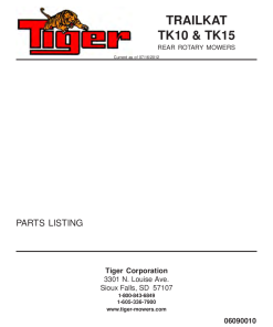 Tiger Trailkat TK10 TK15 Mower Parts Manual PDF Download