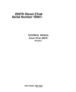 John Deere Z997R Z-Trak Mid Mount Mower Service Repair Workshop Manual PDF Download TM132819
