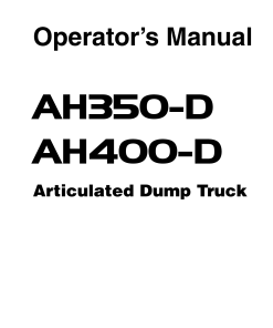 Hitachi AH350D AH400D Articulated Dump Trucks Operation Maintenance Manual PDF Download