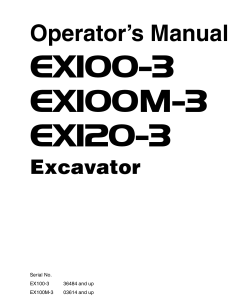 Hitachi EX100-3 EX100M-3 EX120-3 Excavator Serial 36484-03614-44211-up Operation Maintenance Manual PDF Download