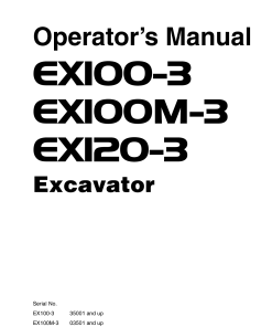 Hitachi EX100-3 EXI00M-3 EX120-3 Excavator Serial 35001 03501 40001-up Operation Maintenance Manual PDF Download