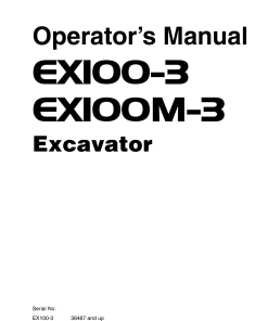 Hitachi EX100-3 EXI00M-3 Excavator Serial 36487-03614-up Operation Maintenance Manual PDF Download