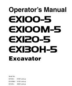 Hitachi EX100-5 EX100M-5 EX120-5 EX130H-5 Excavator Serial 01001-30001-up Operation Maintenance Manual PDF Download