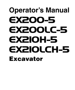 Hitachi EX200-5 EX200LC-5 EX210H-5 EX210LCH-5 Excavator Serial 50001-up Operation Maintenance Manual PDF Download