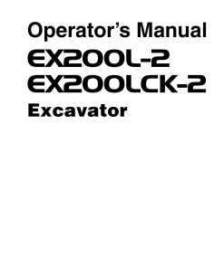 Hitachi EX200L-2 EX200LCK-2 Hydraulic Excavator Serial 55218-up Operation Maintenance Manual PDF Download