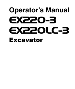 Hitachi EX220-3 EX220LC-3 Excavator Operation Maintenance Manual PDF Download