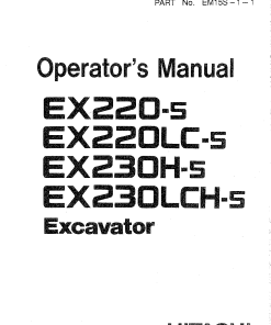 Hitachi EX220-5 EX220LC-5 EX230H-5 EX230LCH-5 Excavator Serial 01001-up Operation Maintenance Manual PDF Download