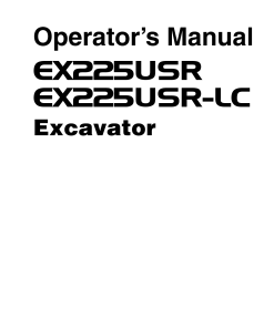 Hitachi EX225USR EX225USR-LC Excavator Serial 10001-up Operation Maintenance Manual PDF Download