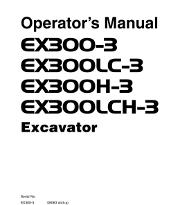 Hitachi EX300-3 EX300LC-3 EX300H-3 EX300LCH-3 Excavator Serial 08063-08084-up Operation Maintenance Manual PDF Download