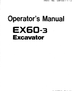 Hitachi EX60-3 Excavator Operation Maintenance Manual PDF Download