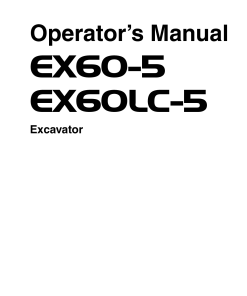 Hitachi EX60-5 EX60LC-5 Excavator 051514-up Operation Maintenance Manual PDF Download