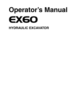 Hitachi EX60 Hydraulic Excavator Serial 12229-up Operation Maintenance Manual PDF Download