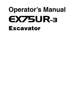 Hitachi EX75UR-3 Excavator Operation Maintenance Manual PDF Download