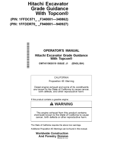 Hitachi Grade Guidance wwith Topcon ZAXIS210-6N ZAXIS350LC-6N ZAXIS210LC-6N Excavator Operation Maintenance Manual PDF Download