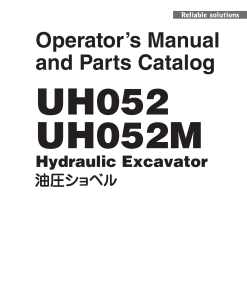 Hitachi UH052 UH052M Hydraulic Excavator Operation Maintenance Manual PDF Download