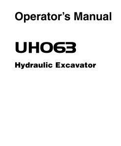 Hitachi UH063 Hydraulic Excavator Serial 8900-up Operation Maintenance Manual PDF Download