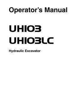 Hitachi UHI03 UHI03LC Hydraulic Excavator Operation Maintenance Manual PDF Download