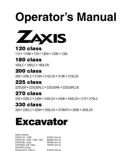 Hitachi ZAXIS 330 Class 330 330LC 350H 350LCH 370MTH 350K 350LCK Excavator Operation Maintenance Manual PDF Download