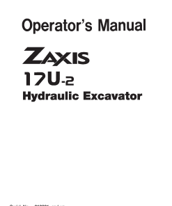Hitachi ZAXIS17U-2 Hydraulic Excavator Operation Maintenance Manual PDF Download