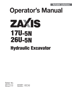 Hitachi ZAXIS17U-5N ZAXIS26U-5N Hydraulic Excavator Operation Maintenance Manual PDF Download