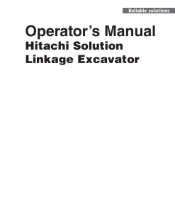 Hitachi ZAXIS210-6N ZAXIS350LC-6N ZAXIS210LC-6N Solution Linkade Excavator Operation Maintenance Manual PDF Download