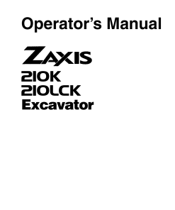 Hitachi ZAXIS210K ZAXIS210LCK Excavator Serial 100001-up Operation Maintenance Manual PDF Download
