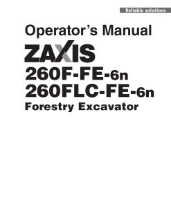 Hitachi ZAXIS260F-FE-6N ZAXIS260FLC-FE-6N Forestry Excavator Operation Maintenance Manual PDF Download